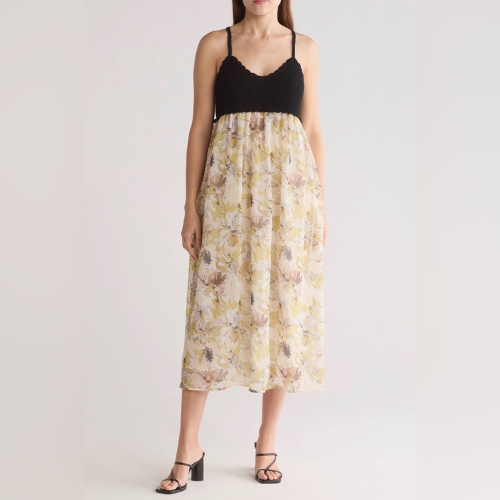 STITCHDROP Mokopuko Crotchet Top Baby Doll Midi‎ Dress